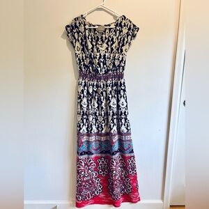 Anthropologie Vanessa Virginia Chennai 100% Silk Beaded Maxi Dress, Size 4